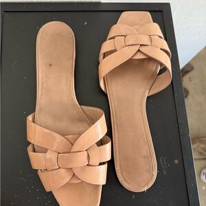 Women's Tan Slide Sandals